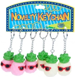 Portachiavi luminoso a forma di ananas con occhiali da sole