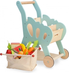 Children's wooden shopping cart with accessories LE TOY VAN