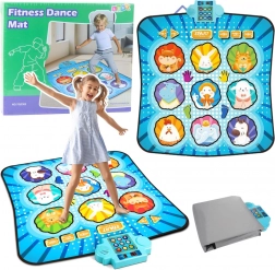 Interactive Dance Music Mat with Animals and LED – Blue