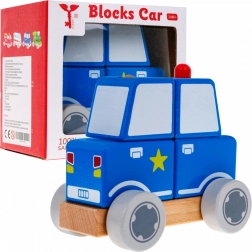 Petite voiture de police en bois avec blocs