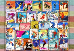 Puzzle Ski Postage Stamps 1000 Pieces