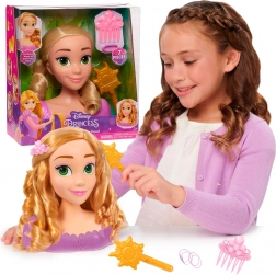 Testa per acconciature PRINCIPESSA DISNEY RAPUNZEL – set styling con accessori