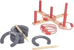 Jeujura wooden game horseshoe and ring toss