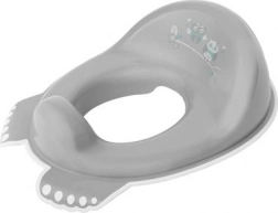 Skridsikkert børne-WC-sæde med uglemotiv – grå