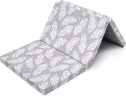 Materasso pieghevole per bambini per lettino 120×60×5 cm con copertura con motivo piume NEW BABY