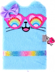 Plush Diary with Lock Blue Kitten