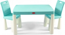 Plastic kids’ table with chairs blue-white DOLONI