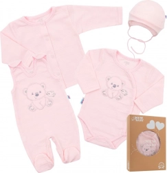 Niemowlęcy zestaw do szpitala New Baby Sweet Bear różowy 56 (0–3 m)