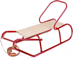 Slitta metallica per bambini con schienale Bayo 87 cm rossa