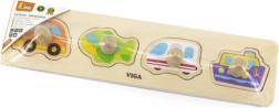 houten inlegpuzzel met vervoermiddelen voor de allerkleinsten VIGA