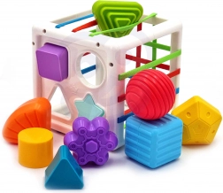 woopie baby cubo sensoriale elastico – ordinatore di forme, 11 pezzi