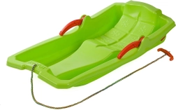 Plastowe sanki z hamulcami Baby Mix Karol zielone