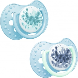 Lovi dynamic silicone pacifier Tie Dye 18m+ 2 pcs, blue