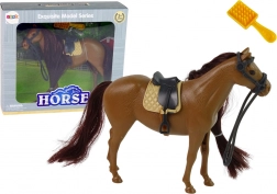 Combing Horse Figurine with Brown Mane