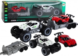 Terensko vozilo s prikolico in športnim avtom – set