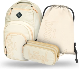 Set BAAGL 3 Pezzi Coolmate: Zaino, Astuccio e Sacchetto in Beige