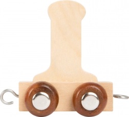 Vagone in legno con lettera I per pista dei trenini small foot