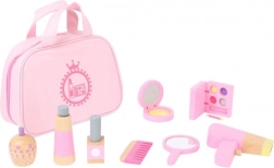 Pochette cosmetica per bambini Small Foot con accessori in legno rosa