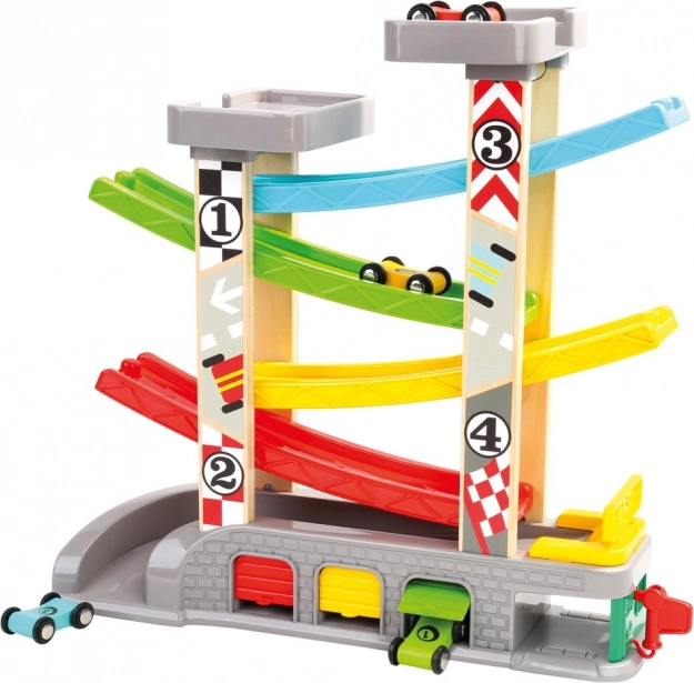 Bino race track with garages
