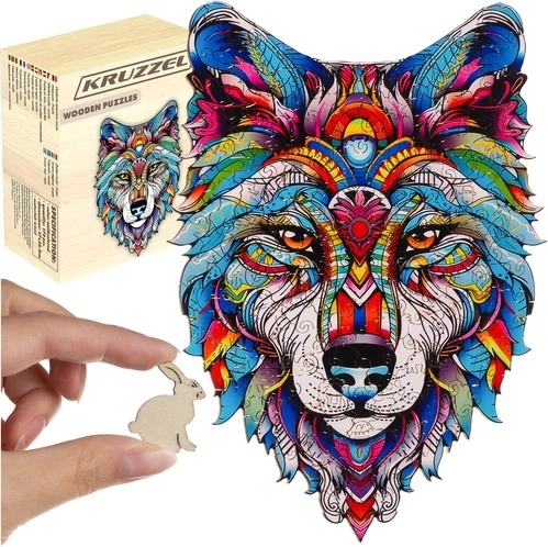 KRUZZEL Wooden Puzzle – Wolf 170 Pieces