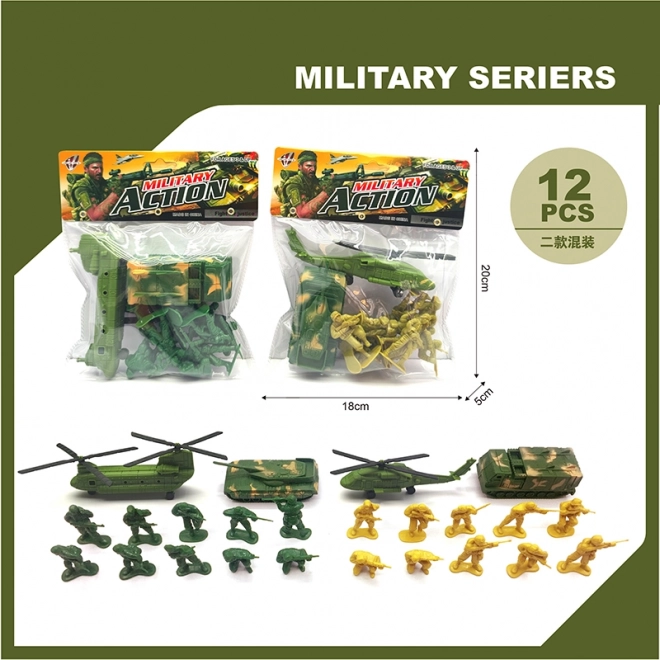 Military Toy Soldiers and Vehicles Set – 12 pcs