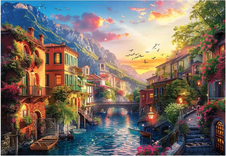 Mediterranean Town Puzzle 2000 pieces