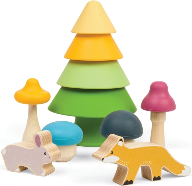 Ensemble en bois d’animaux de la forêt