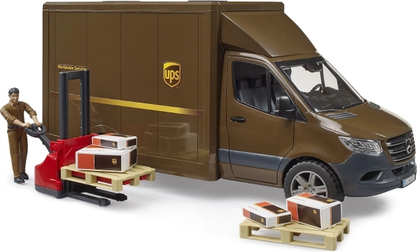 UPS Delivery Van Bruder MB Sprinter with Figure and Accessories
