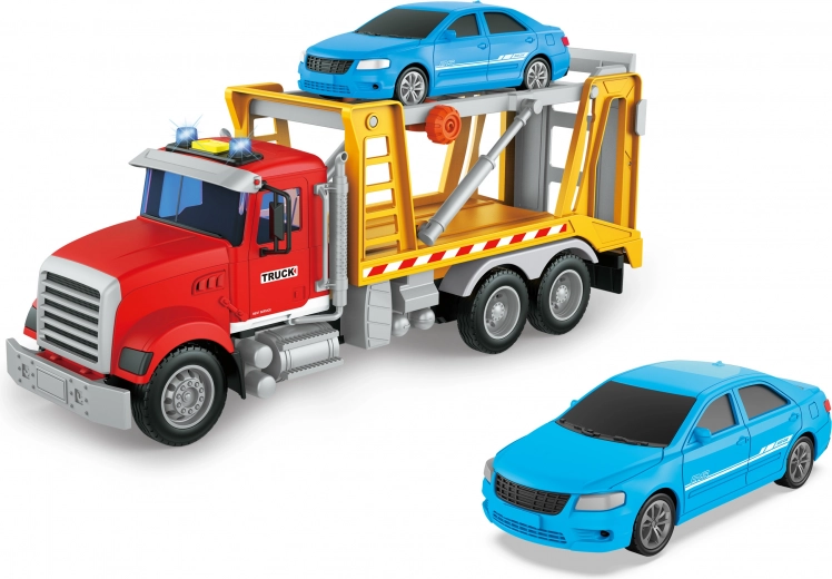 Trekker met auto met licht- en geluidseffecten 32 cm