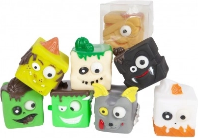 Anti-stress squeezable monster cube made of silicone 6 × 6 cm, assorted styles