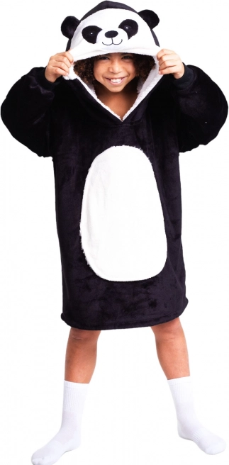 Cozy Noxxiez CH326 Panda – wärmendes TV-Hoodie-Decke mit Kapuze für Kinder 7–12 Jahre
