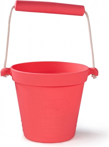 Bigjigs Toys szilikon strandvödör, sötétrózsaszín