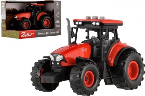Plastic ZETOR tractor with flywheel, light and sound 14 cm