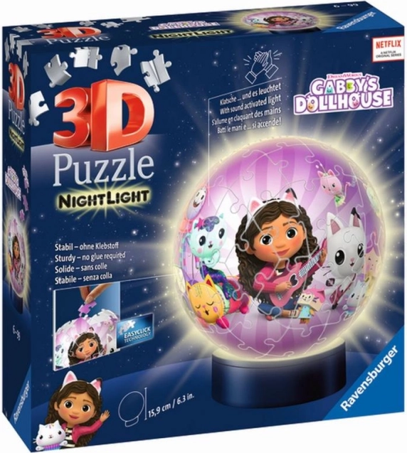Ravensburger 3D Light-Up Puzzleball Gabby’s Dollhouse 72 pieces
