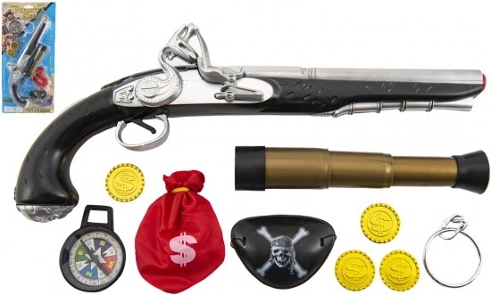 Pirate set with pistol, telescope, and accessories