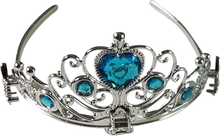 Tiara argentata con pietrine azzurre