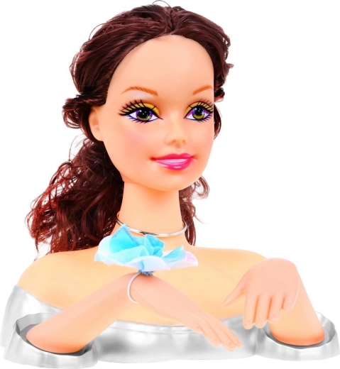 Styling and Makeup Doll Head for Kids 3+ with Accessories Set – Brunette
