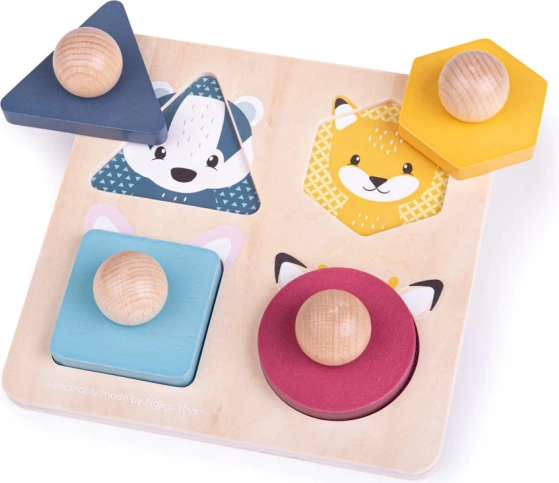 Bigjigs Toys puzzle en bois en forme d’animaux avec poignées