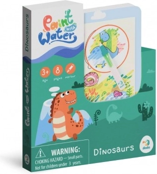 Magical Water Painting Dinosaur Coloring Book with Block