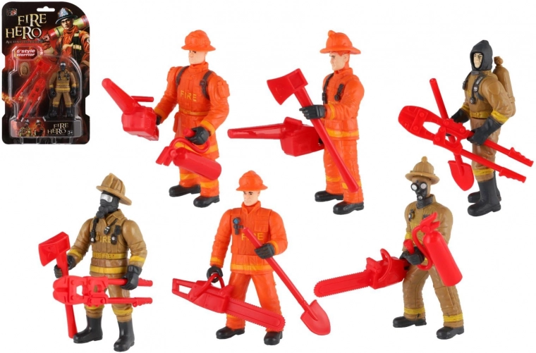 plastic firefighter figure 10 cm with accessories