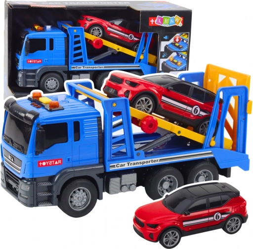 Odťahový autotransportér s osobným autom so svetlami a zvukmi TOYSTAR