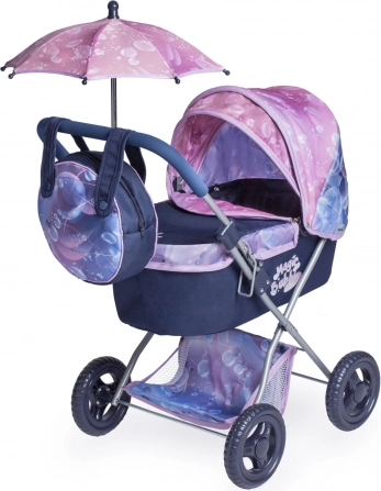 Folding doll stroller with sunshade and bag Magic Bubble 60 cm