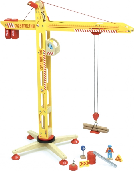 Vilac grande grue de construction en bois avec aimant