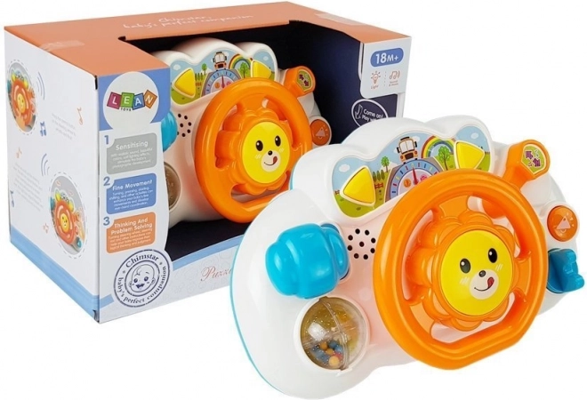 Interaktives Lernlenkrad für Babys – orange