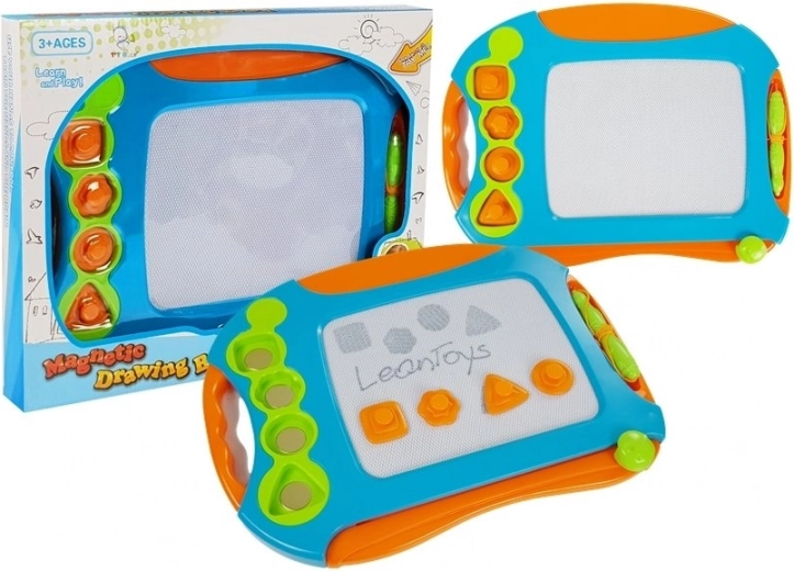 LeanToys Magnetic Drawing Board with Stamps