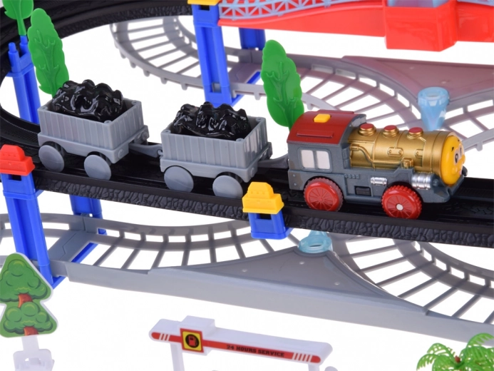 Locomotive with wagons and realistic effects