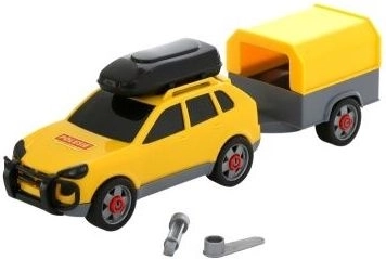 Véhicule tout-terrain personnel PORSCHE Cayenne avec remorque – jaune