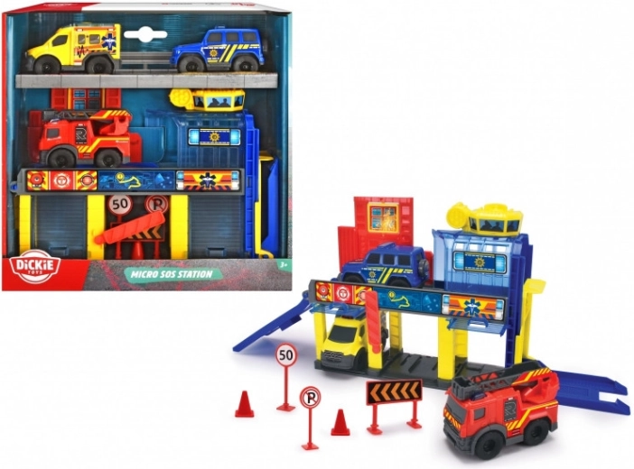 Dickie Toys SOS mini záchranná stanica s 3 vozidlami Mercedes‑Benz