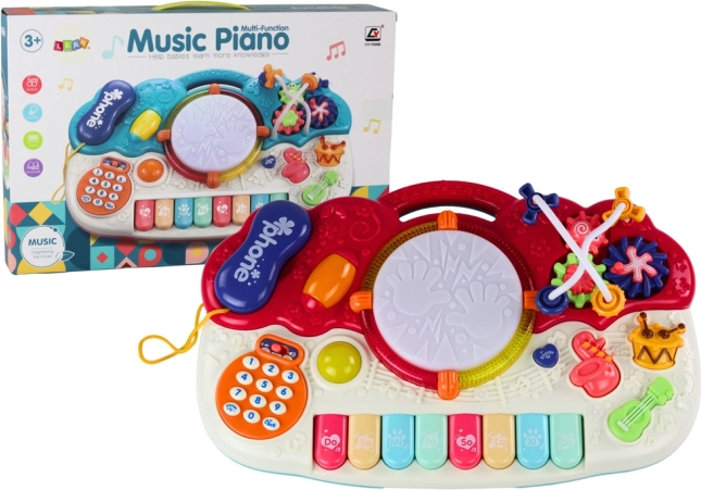 Educational musical piano with drum for children