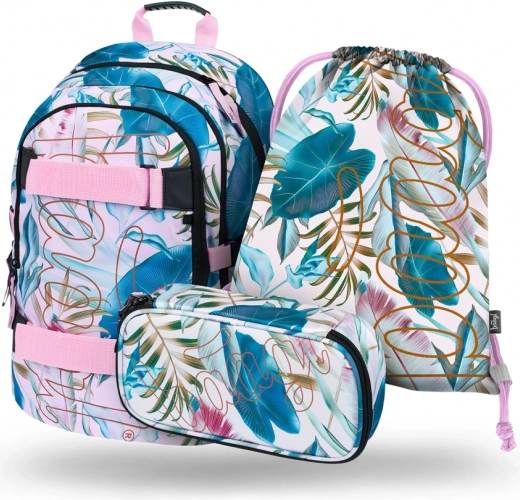 Ensemble BAAGL Skate Leafs: sac à dos, trousse et sac